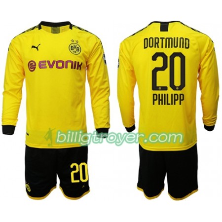 Billige Fotballdrakter Borussia Dortmund Philipp 20 Barn Hjemmedraktsett 2019/20 Langermet